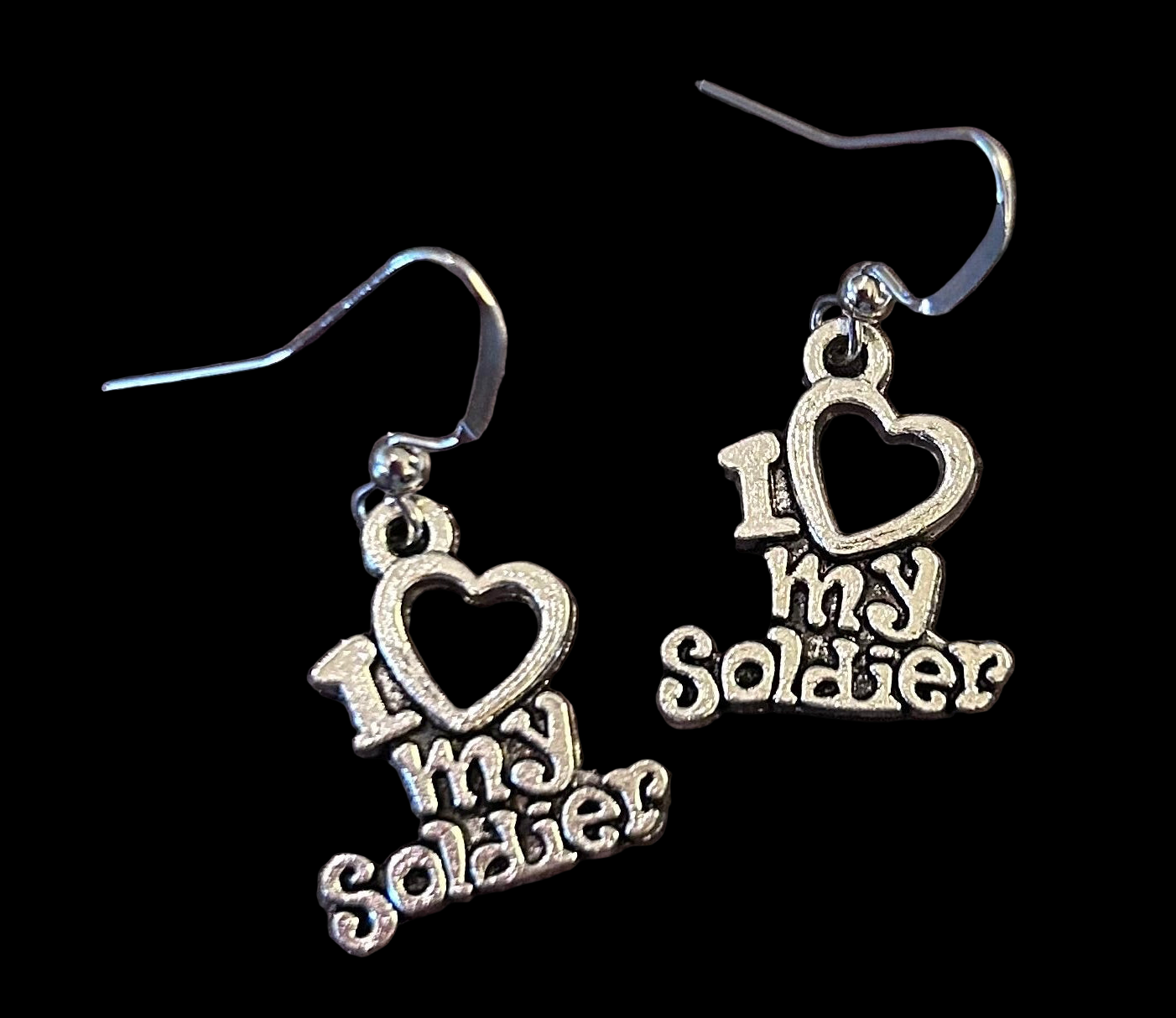 I Love My Soldier Earrings