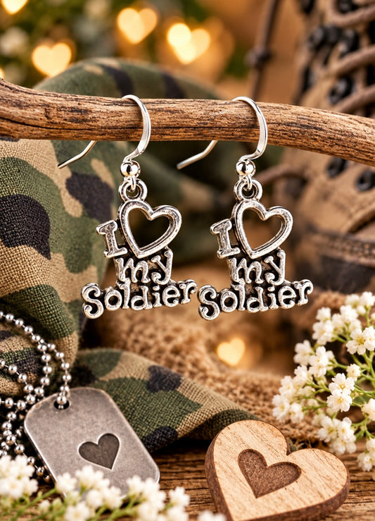 I Love My Soldier Earrings