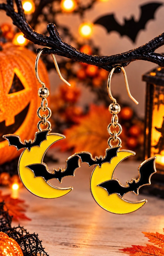 Moon & Bats Earrings