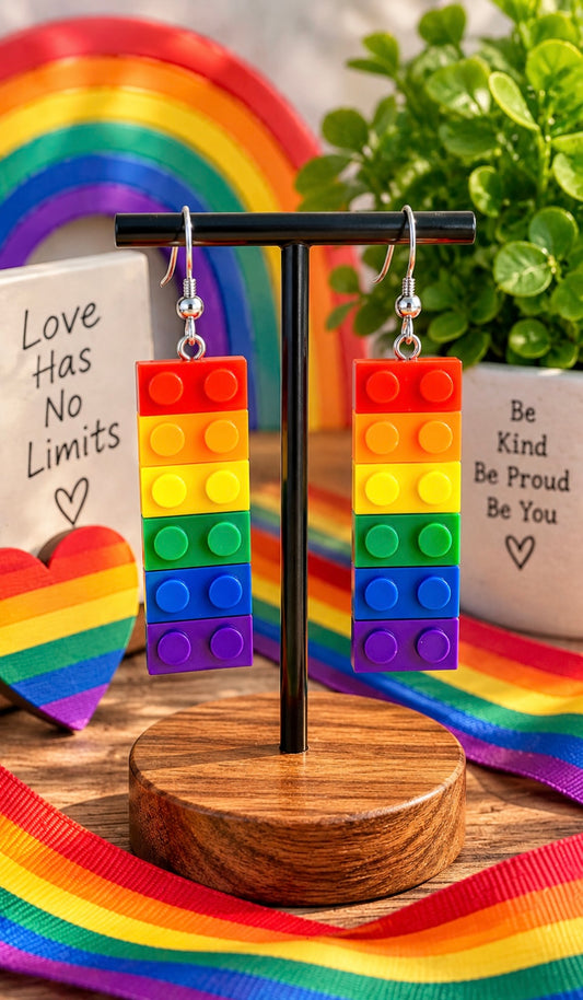 Rainbow Lego Earrings