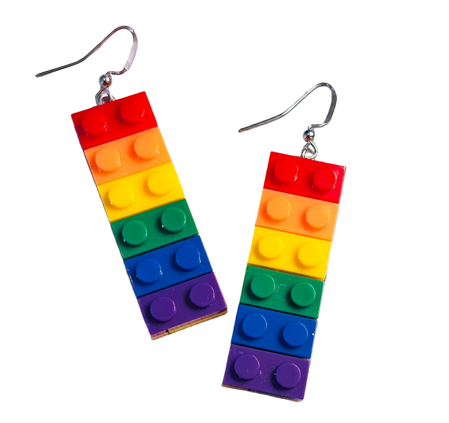 Rainbow Lego Earrings