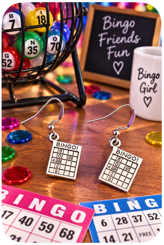 Bingo Card Earrings