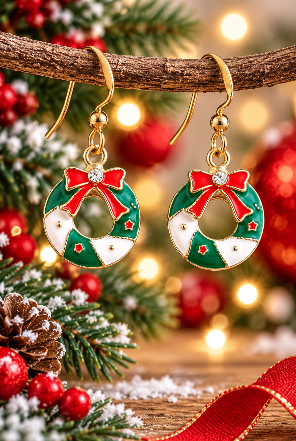 Xmas Wreath Earrings