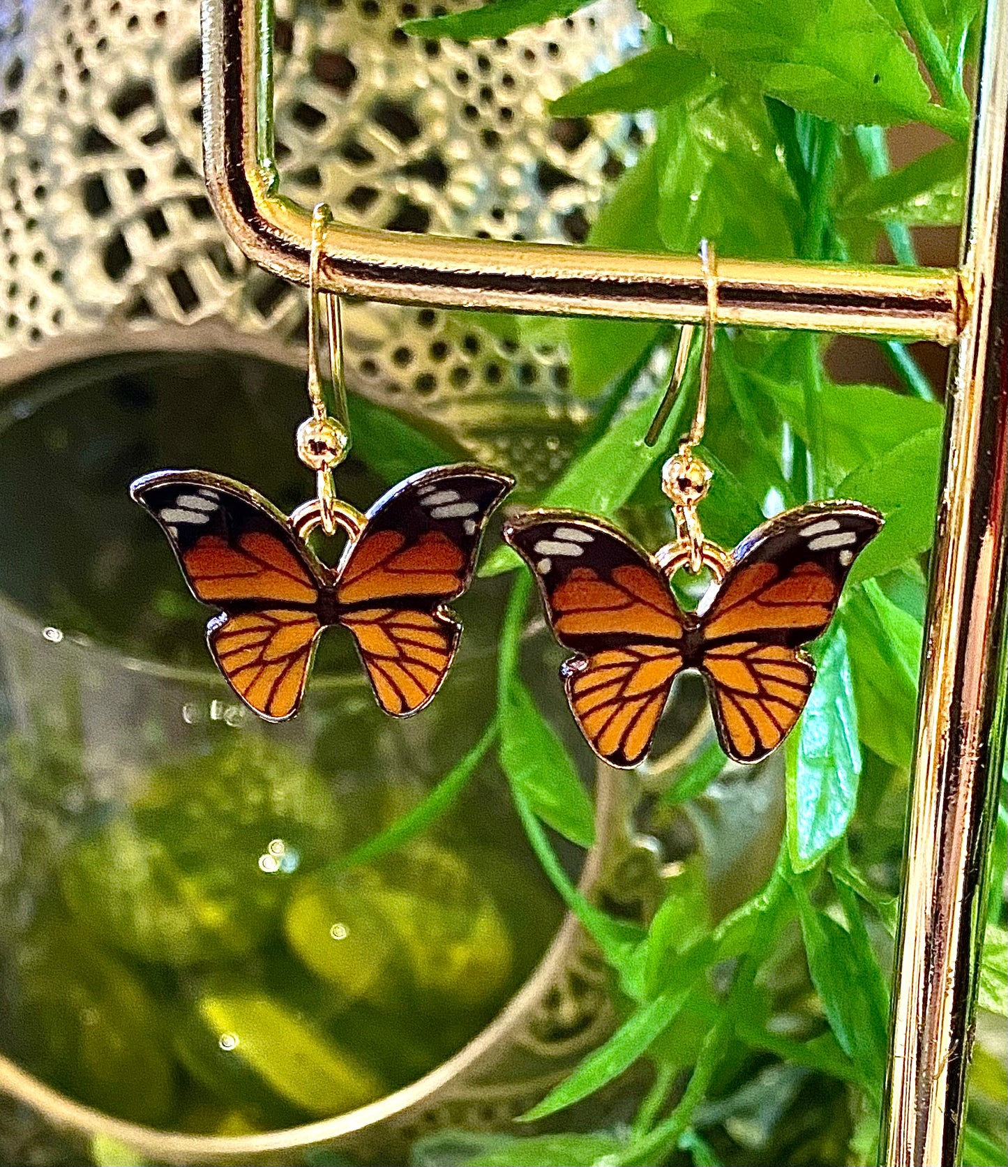 Butterfly Earrings Orange