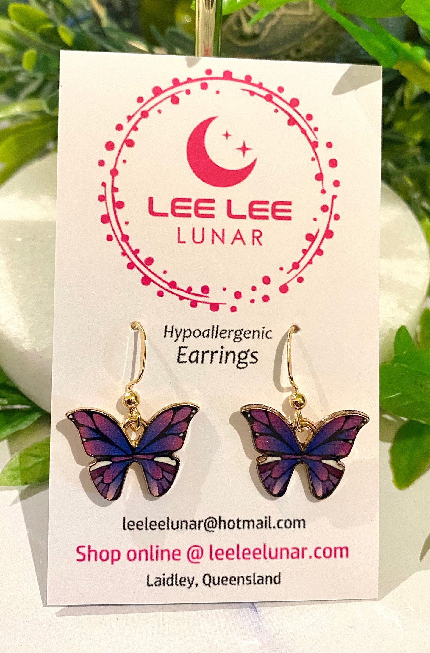 Butterfly Earrings Purple