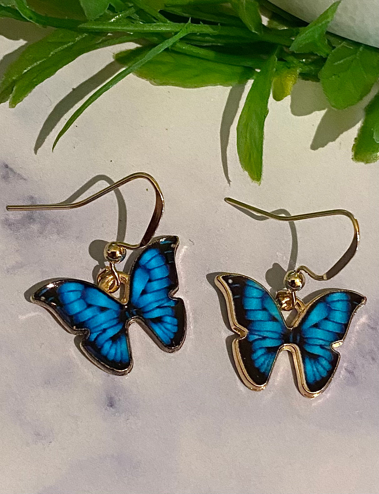 Butterfly Earrings Blue/Black