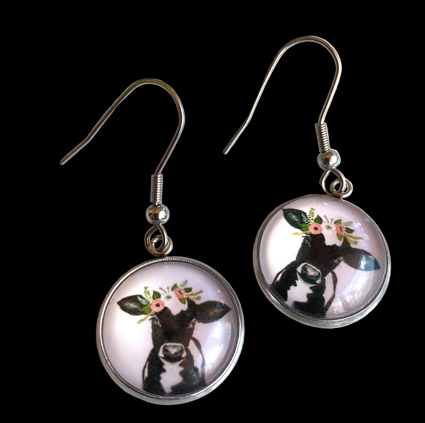 Cow Earrings -16mm button