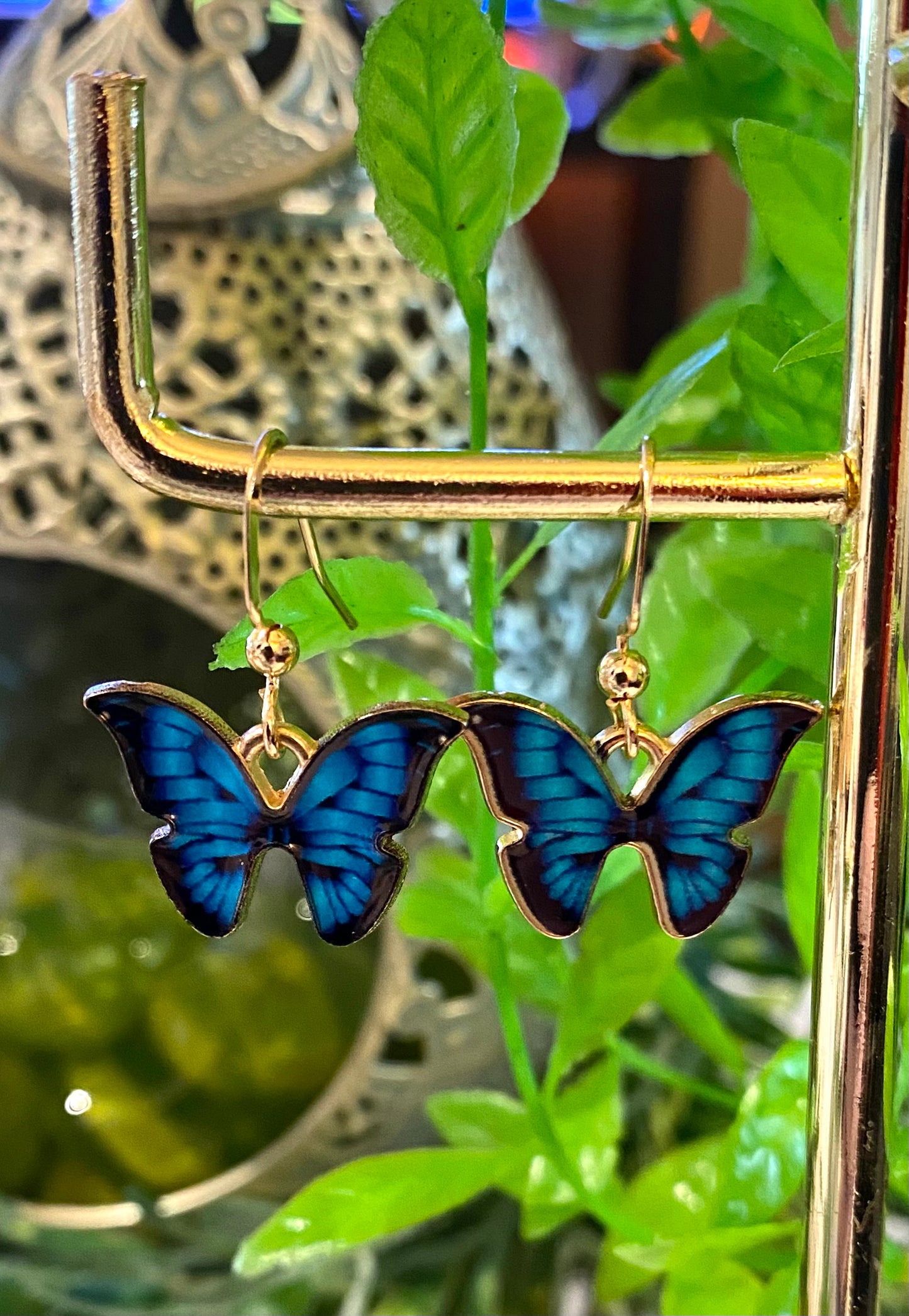 Butterfly Earrings Blue/Black