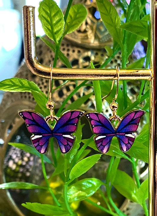 Butterfly Earrings Purple