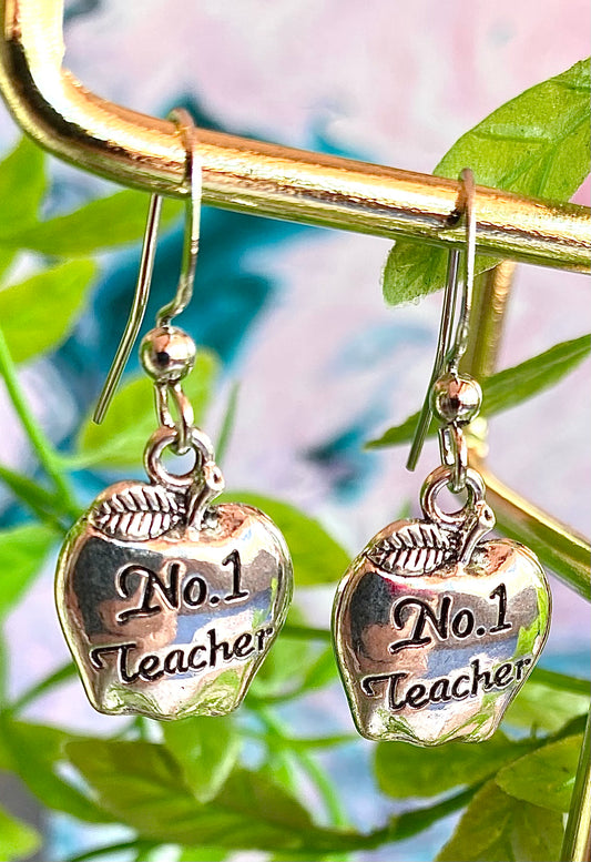 No 1 Teacher Earrings