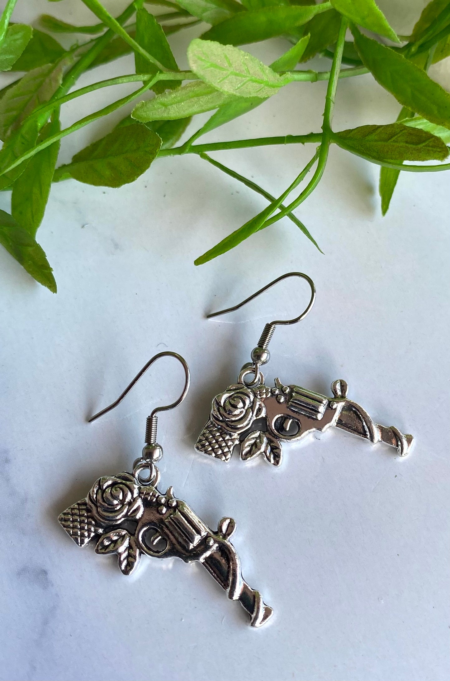 Six Shooter & Rose Earrings